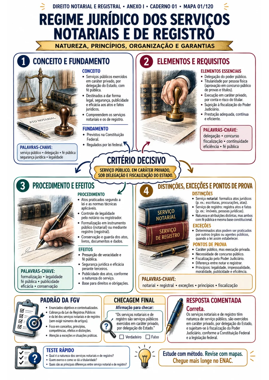 Mapa real sobre regime jurídico dos serviços notariais